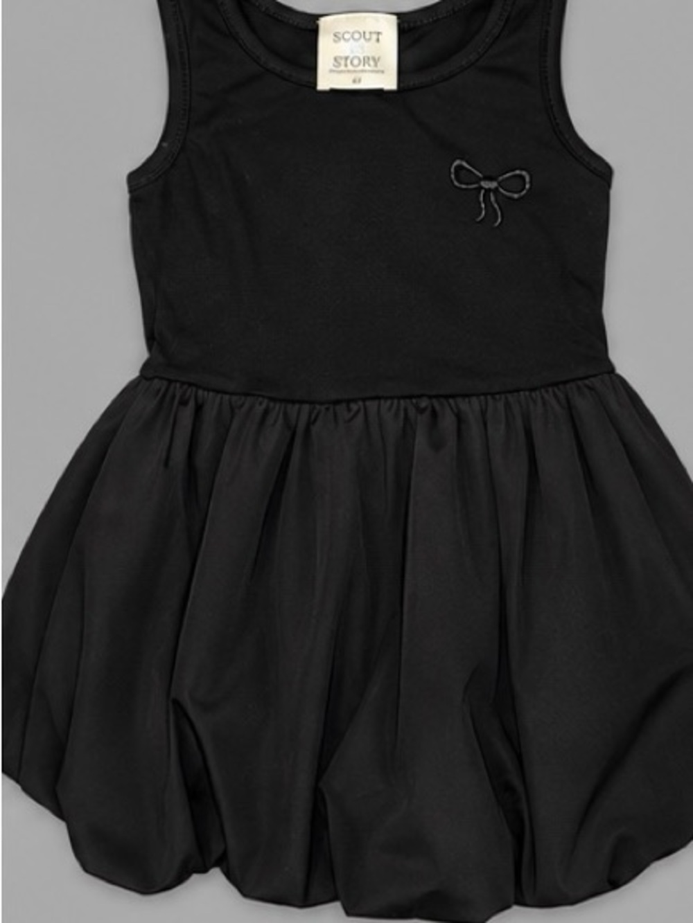 Girls' Black Bow Tank Bubble Dress